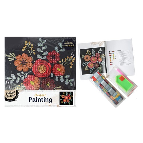 3x Krafters Korner Diamond Painting Flower Creative Kids/Childrens Craft Set 6+ - Picture 3 of 3