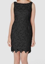 $148 Tahari ASL Women's Black Sleeveless Jewel Neck Sheath Dress Petite Size 4P