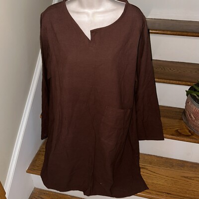 Best Tailor Boutique Tunic Chocolate Brown Cocoa Dress Sz 2X Bid 4 CHARITY 282