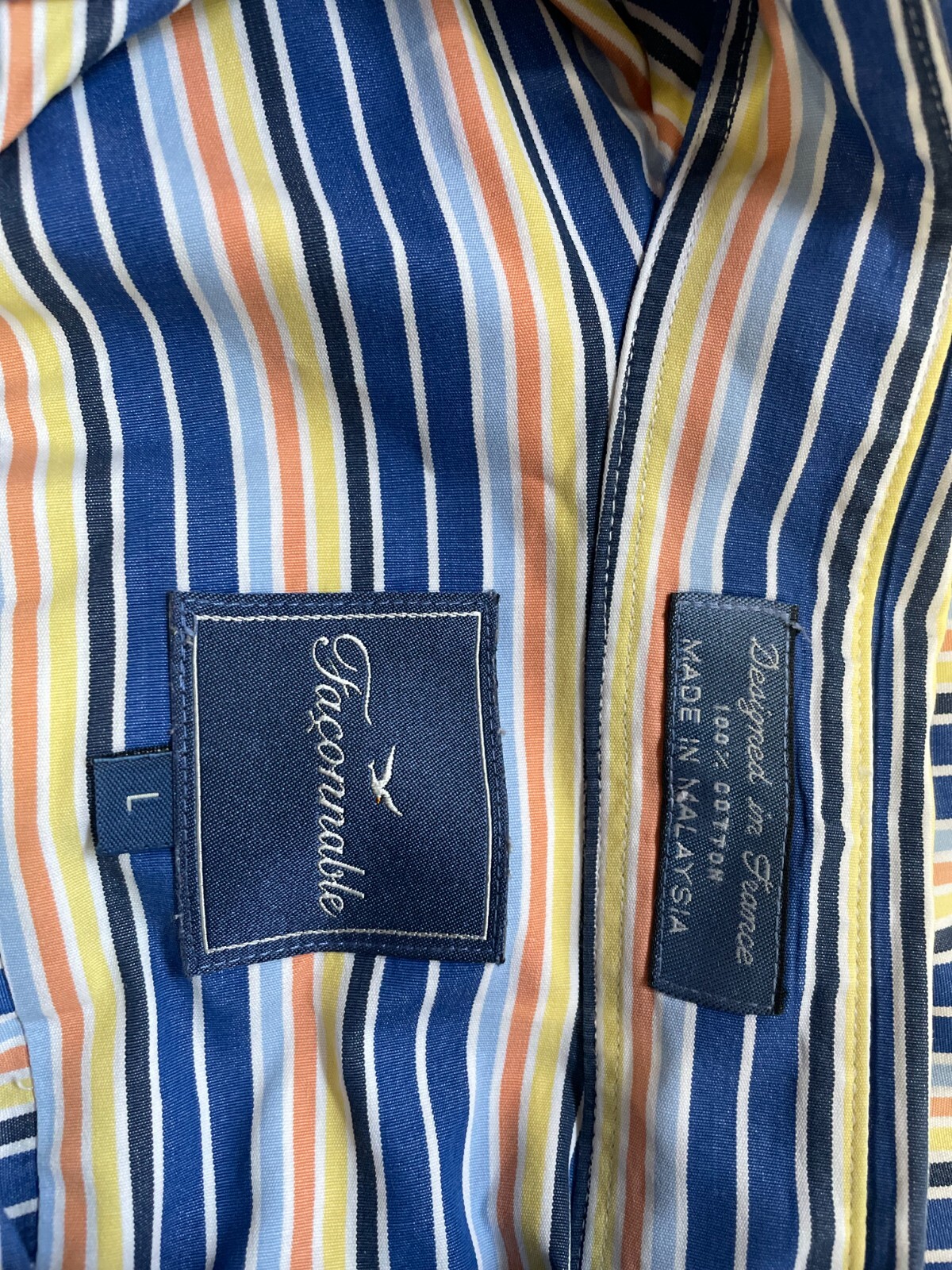 FAÇONNABLE Classique MEN’S Button Down BLUE STRIP… - image 7