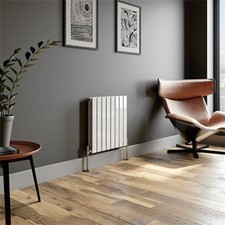 Image of Horizontal Double Flat Panel Designer Radiator - 600 x 608mm White 16 Tubes