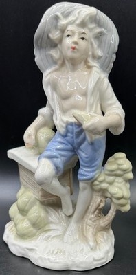 Huck Finn Porzellan Figur Junge Statue Vintage Ornament Huckleberry Finn 