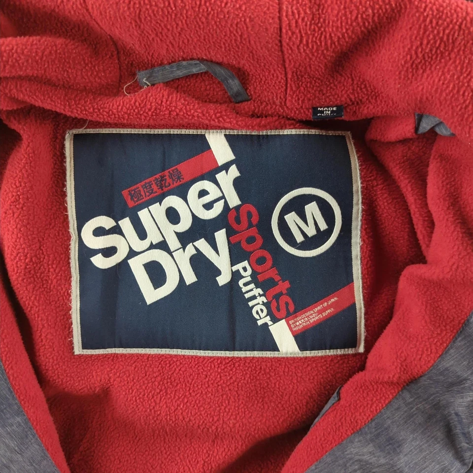 Superdry Chaqueta Hombre Abrigo de Invierno Forrado de Vellón con Capucha Gris Medio Puffer Foto 3 de 4