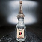 International Harvester IH Engine Oil Bottle Glass 1 Qt Vintage Gas Spout