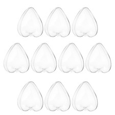 10 Pcs 3.9" Clear Fillable Heart Ornament Plastic Hanging Heart Shaped Decor