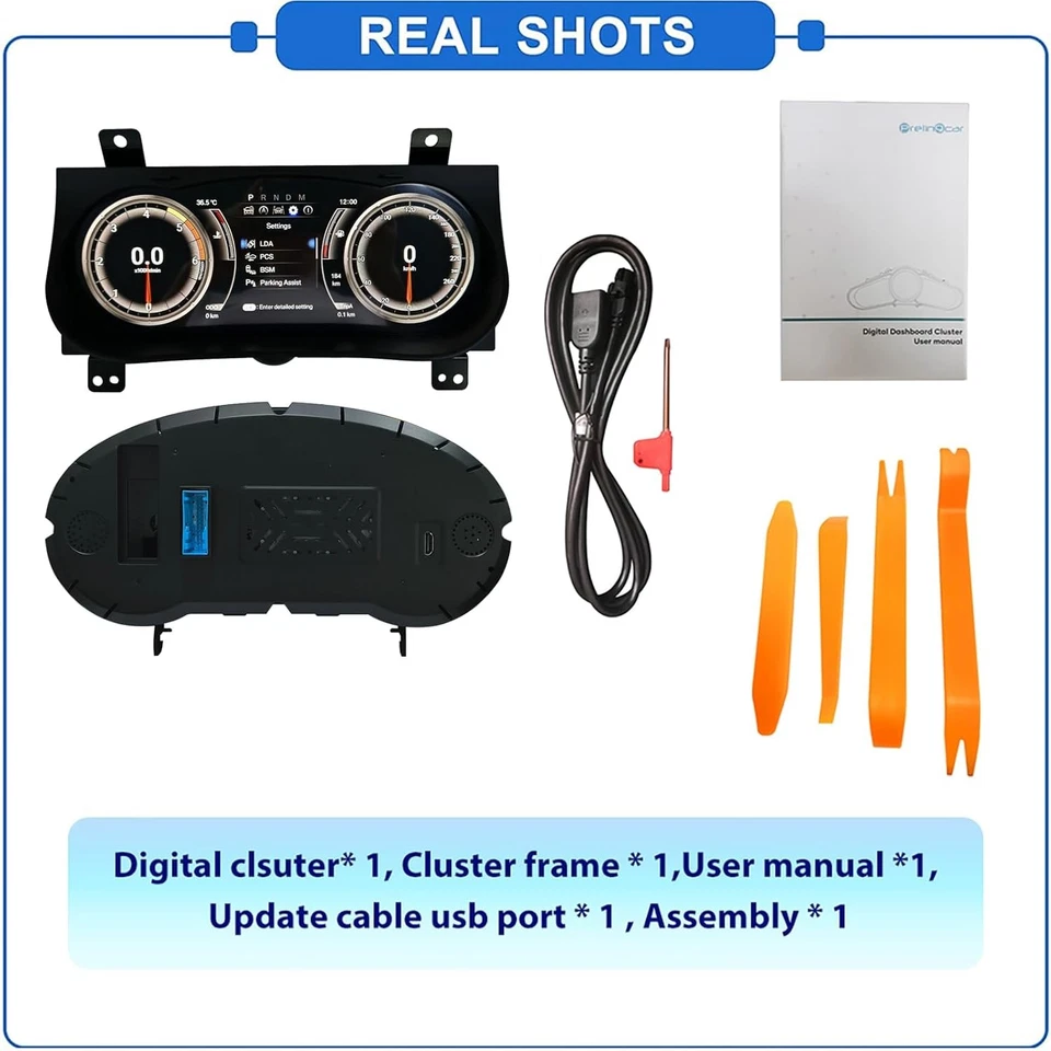 Panel velocímetro panel de instrumentos digital LCD de 12,3 pulgadas para Toyota Hilux 2016-24 Foto 4 de 4