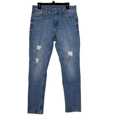 DSQUARED2 31x27 Distressed Slim Fit Skinny Stretch Denim Light Wash Jeans