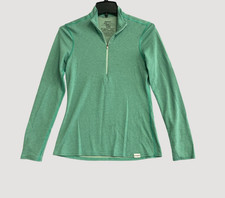 Patagonia Women's S Capilene Lightweight Zip Neck Long-Sleeve Shirt Green P0235