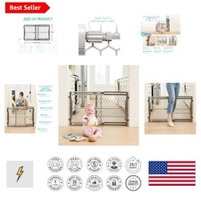 Versatile 28-42" Safety Gate - Secure Pressure-Mounted Design for Babies Pets