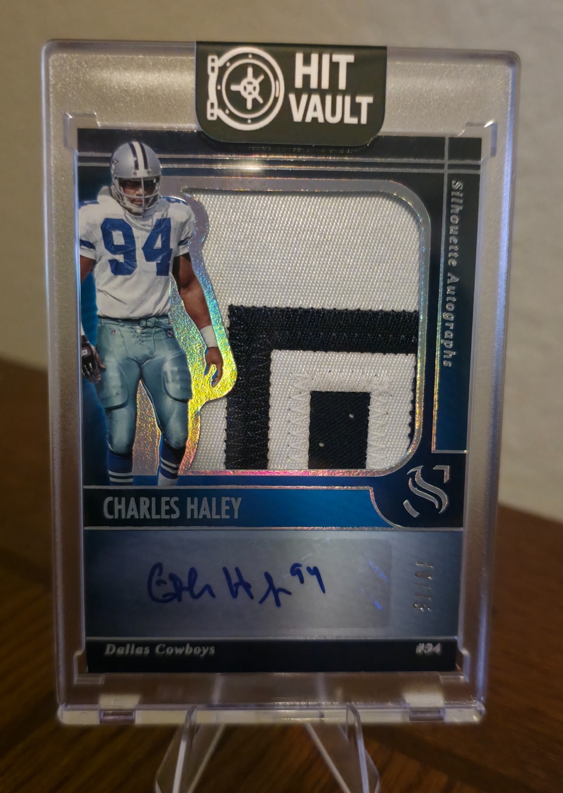 Charles Haley 2025 Panini Silhouette Football, 70/75 Dual Color Jumbo Patch Auto
