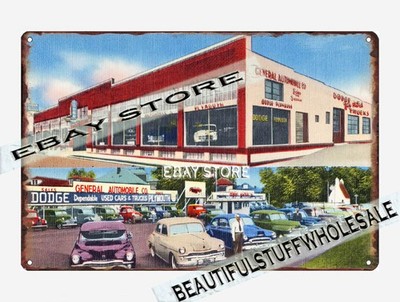 1930-45 General Automobile Co. Pennsylvania tin sign shop kitchen rustic
