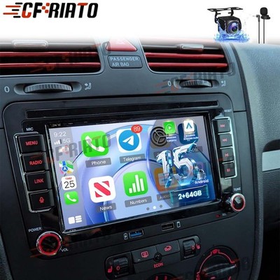2+64G Android 15 Autoradio Carplay Für VW GOLF 5 6 Plus Passat Jetta Touran KAM