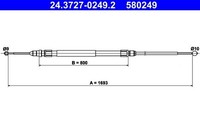 ATE Seilzug, Feststellbremse 24.3727-0249.2 FüR BMW