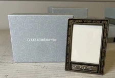 Vintage LIZ CLAIBORNE Gold Tone Picture Frame W/Birthstone For APRIL