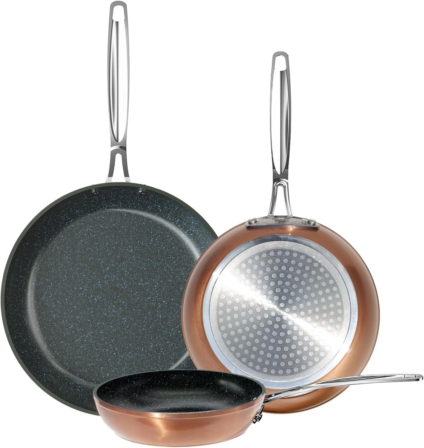 Ultra Non-Stick Lightweight 3-Piece Frying Pan Set - Induction Ready!