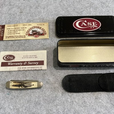 2004 Case XX USA 6.52154 Stag Tiny Trapper Pocket Knife Mint In Tin