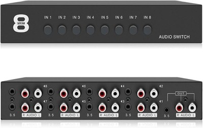 Audio Switcher, Audio Umschalter 8 In 1 Out, Audio Switch 3,5 Mm Aux + RCA L/...