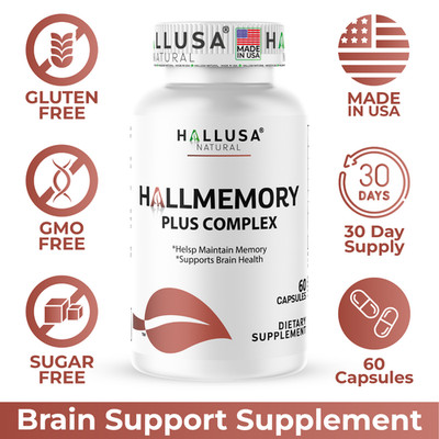 Hallusa Natural HALLMEMORY Plus Complex - Brain Health Supplement - 60 Capsules