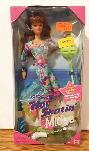 Vintage 1994 Mattel Hot Skatin' Midge Doll (New, Unopened)