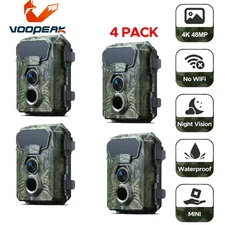4 Pack Campark Mini 48MP Game Trail Deer Camera 4K Wildlife Hunting Game Cam
