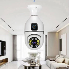 Smart Dual Lens Bulb Surveillance Camera, 360 Rotating 1080P HD Security Camera