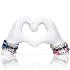 DOVDOV Hand Heart Decorative Statue, White Heart Decoration, Modern Art Home ...