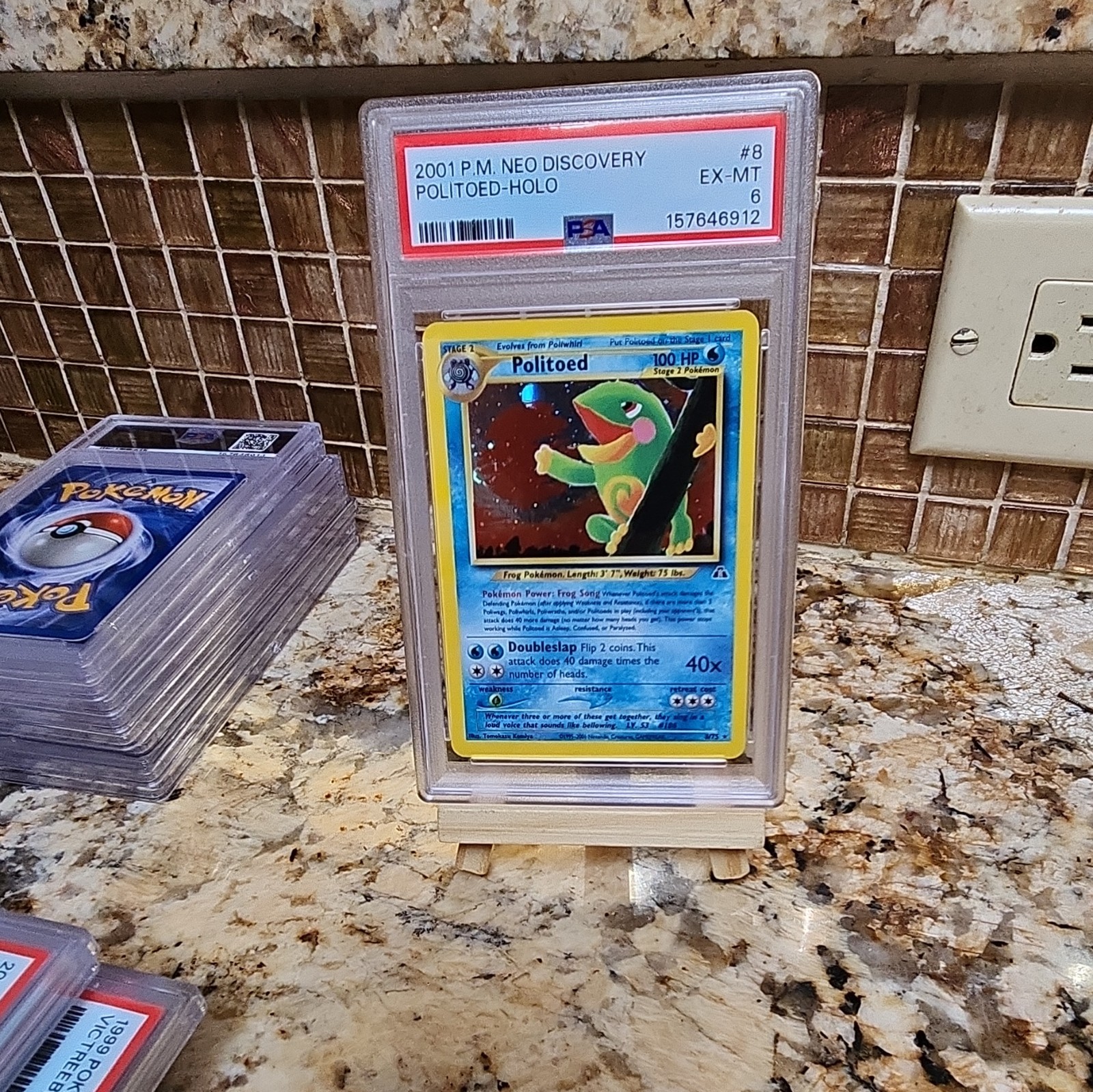 Pokémon Politoed Neo Discovery Holo Rare 8/75 English 2001 PSA 6