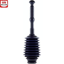 Heavy Duty Bellows Toilet Plunger Automatic Air Relief Unclogging Tool New