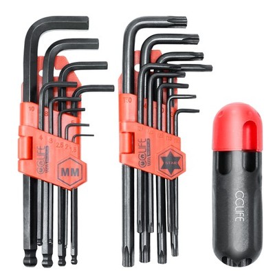 Torx Innensechskant Winkelschlüsselsatz mit Griff 19tlg Imbusschlüssel Cr-V