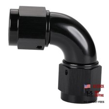 Female to Female Flare 90 Degree Swivel Full flow Coupler 6AN Black - 90 Degree