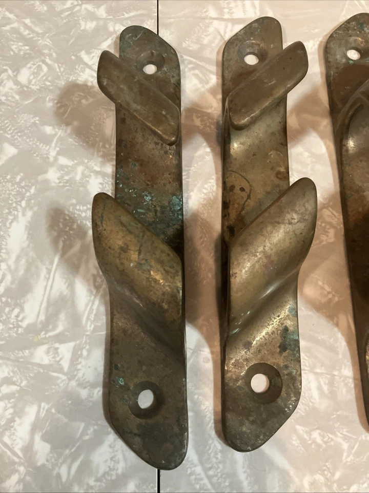 RARO NÁUTICO HERMOSO BRONCE ANTIGUO CUERDA SESGADA 19/principios 20 Foto 2 de 4