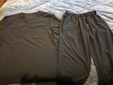 2 FULL SETS Men's Performance Scrub Set TOP AND BOTTOM Black XL