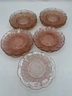 Set of 16 Cherry Blossom Pink Depression Glass Dessert Plates 5.5 Inches