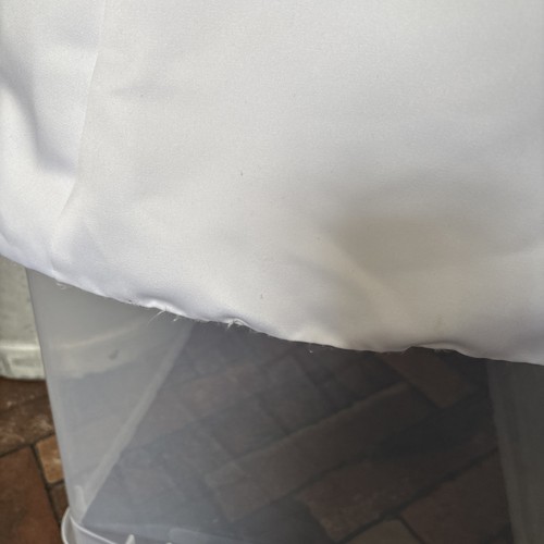 Early 2000s Forever Yours Wedding Dress/ Veil White Beaded Trim On Train - Picture 5 of 14