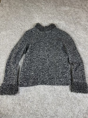 Country Shop Womens Sz Large Lambs Wool Rabbit Hair Pullover Sweater Black