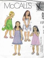 McCALL'S 4047 GIRLS SUMMER DRESS & PURSE PATTERN SIZE 6 7 8