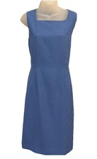 Kasper ASL Sheath Dress Womens 12 Blue Sleeveless Career Work Office Knee Length