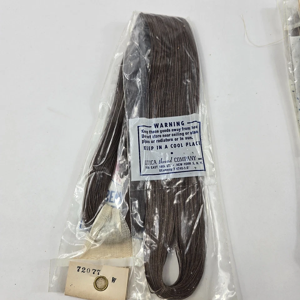 Lot 3 Vintage Utica Pure Dye Silk Waxed Skein Sewings Threads Brown Black - Image 3 of 4