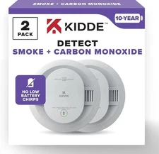 2-PACK Kidde Smoke & Carbon Monoxide Detector 10yr Battery Model: 30CUD10 NEW OB