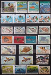SEA LIFE. FISH: AQUARIUM, EXOTIC, PREDATORY. SHARKS. 217 STAMPS. LOT IN GERMANY
