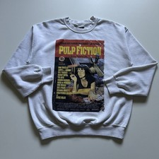 Pulp Fiction Crewneck Sweatshirt Men's Size Medium White Vintage Retro Movie