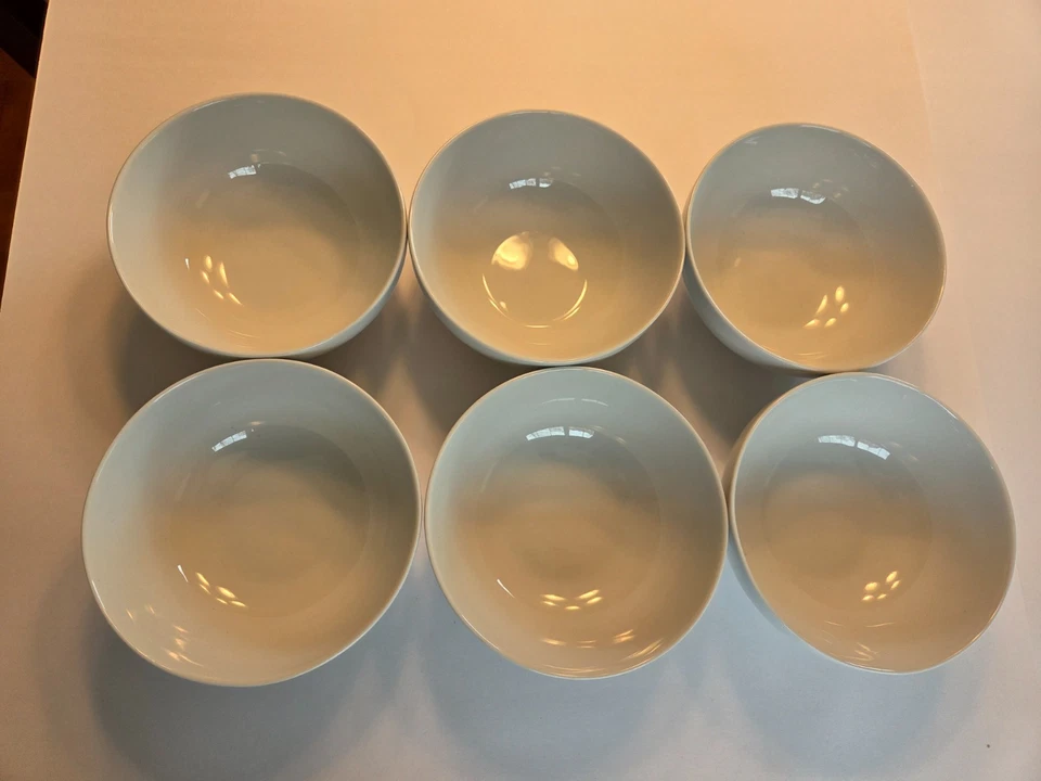 Juego de 6 cuencos de porcelana blanca Crate&Barrel Bistro de 5,75 diámetros x 2,375" de alto 16 oz Foto 4 de 4