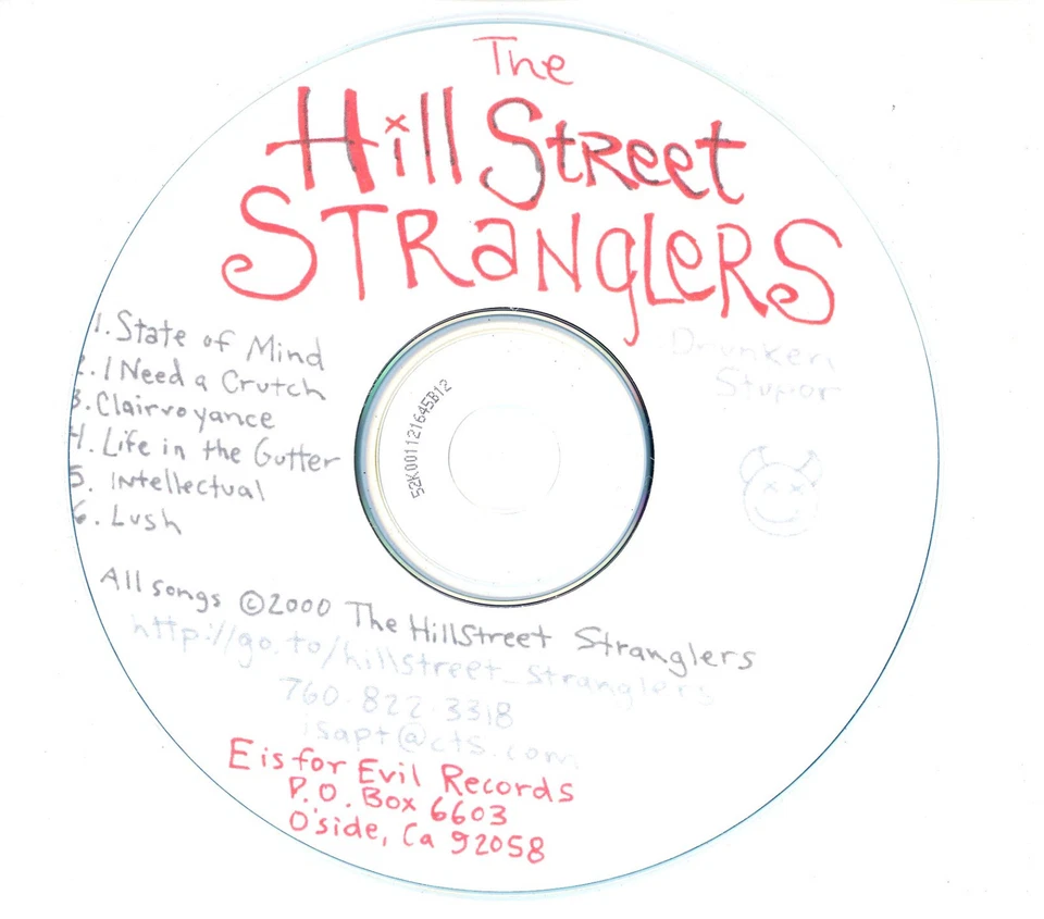 RARE PUNK ROCK CD - THE HILLSTREET STRANGLERS - DRUNKEN STUPOR EP Foto 2 de 2