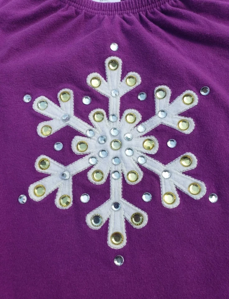 Usado en Excelente Condición Vestido Gymboree Niñas Talla 5 Color Feliz Copo de Nieve Púrpura *Vestido de Fiesta CONGELADO* Foto 3 de 4