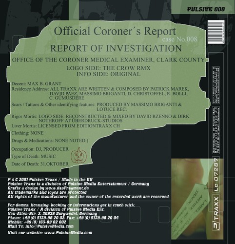 Max B. Grant - Progressive Halloween 12" Vinyl The Crow Pulsive Techno NEW + RAR - Picture 4 of 4