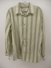 Calvin Klein Large Long Sleeve Modern Fit Striped Button Up Shirt - Flawed