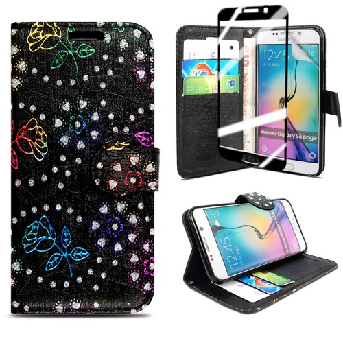 Leather Flip Case For Samsung S6 Edge / S6 Edge+ Wallet Cover & Screen Protector - Picture 13 of 33