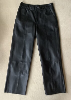 Rockandblue Black Leather Trousers, Size 38, New CB