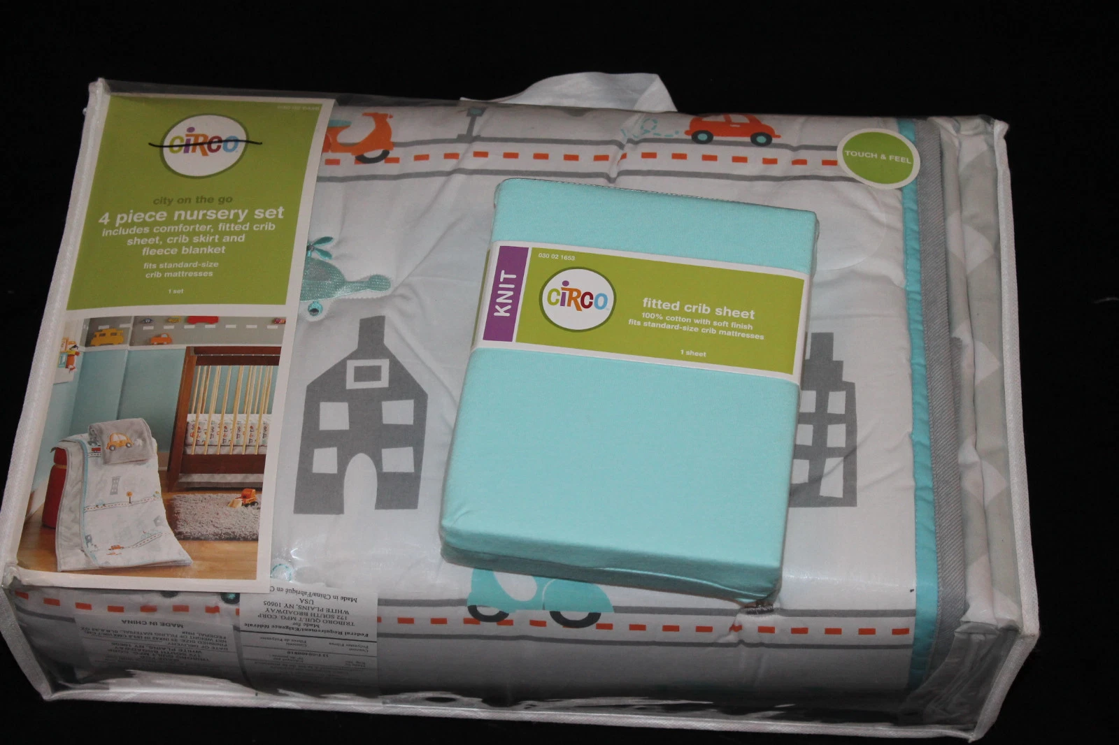 Circo City on the Go 5 piece Crib Nursery Bedding Set baby boy cars new #335
