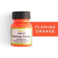 Angelus Acrylic Leather Paint Water Resistant Neon Flaming Orange - 1 Fl.OZ